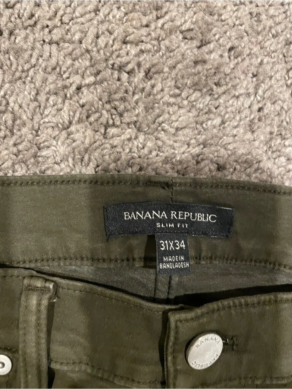 Banana Republic Slim Straight Jeans in Olive